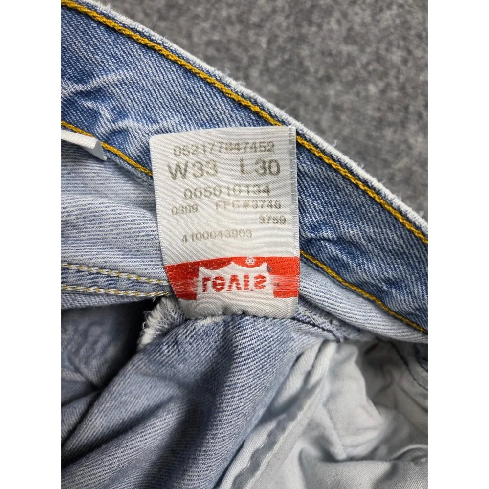 Levi's 501 Original Jeans Mens W33 L30 Light Wash Straight Leg Button Fly Denim